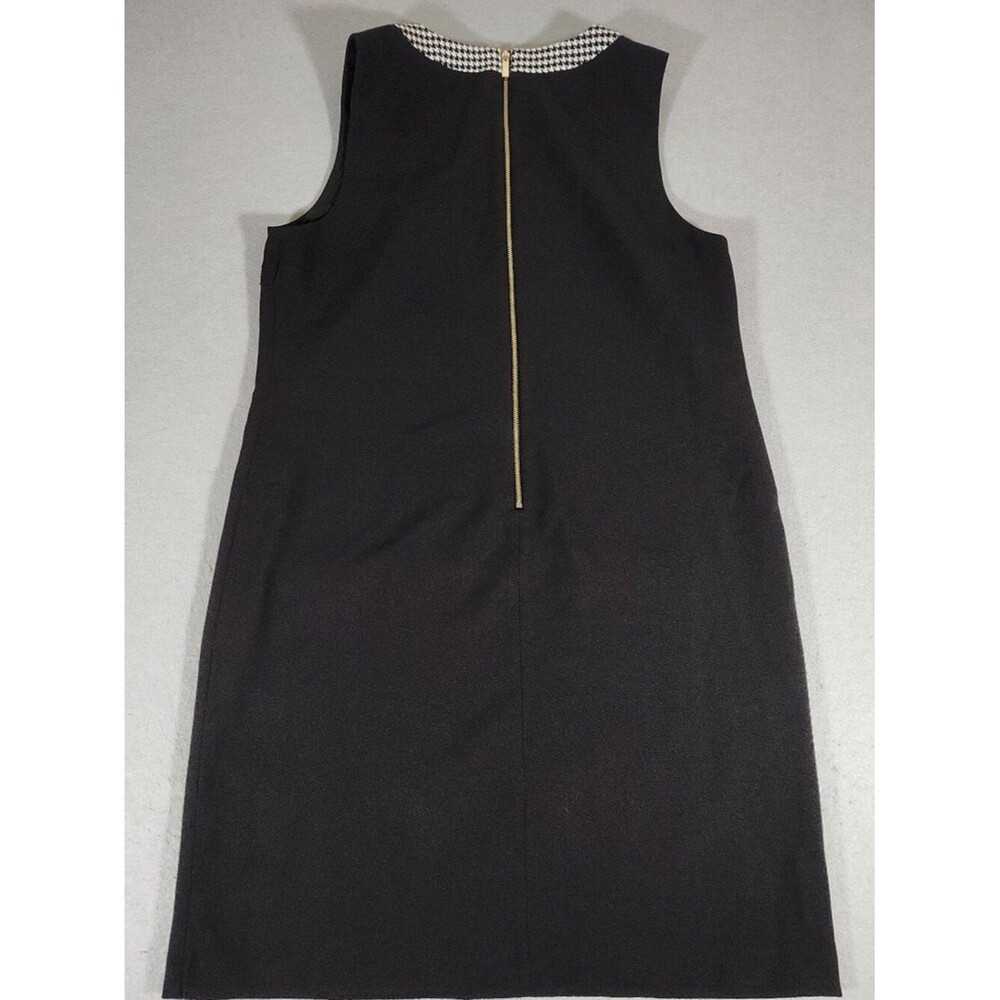 Karl Lagerfeld Sleeveless Black Shift Dress w/ Neckline Houndstooth Trim Size 12 - Picture 9 of 9